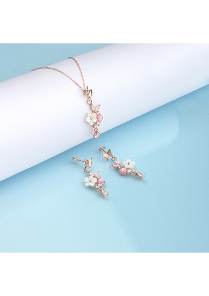 925 Ayar Gümüş Sallantılı Nergis Çiçeği Kolye Küpe Set fiyatları