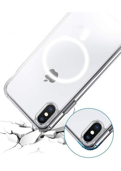 Apple iPhone x Xs 5.8 Kılıf Tacsafe Wireless Manyetik Şeffaf Kapak modelleri
