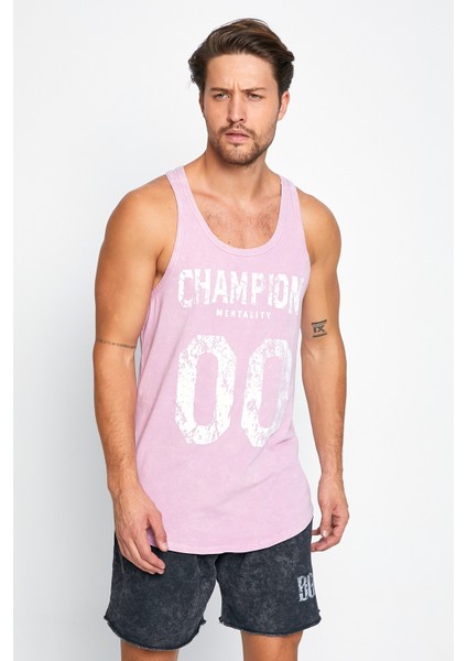 Be Green Washed Gym Tank Top Pembe