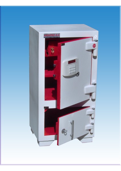 A.Ş. 007E Kilis LCD Ekranlı Tam Dijital Altı Dolaplı Anahtarlı Çelik Kasa