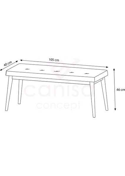 Canisa Pera Serisi Bench,gürgen Tam Isleket Kumaş