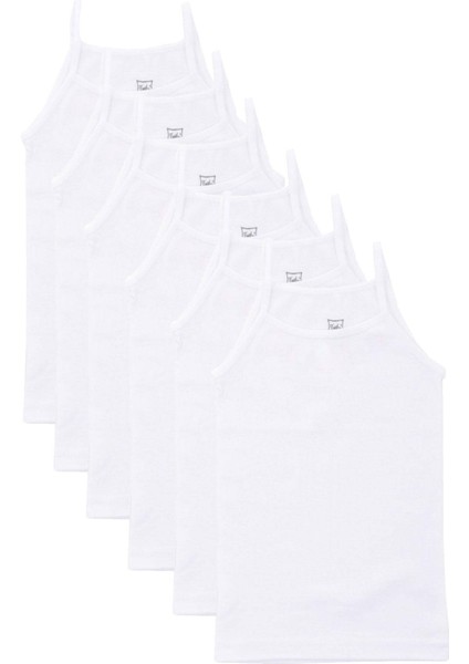 3 Adet Kız Çocuk Beyaz Renk Ip Askılı Atlet