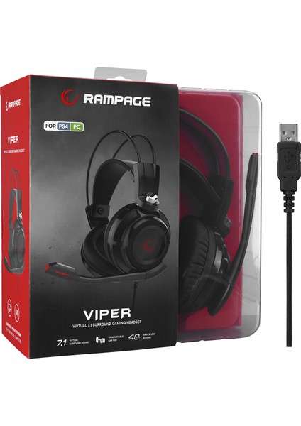 SN-RW1 VIPER Profesyonel 7.1 USB Gaming Mikrofonlu Oyuncu Kulaklığı