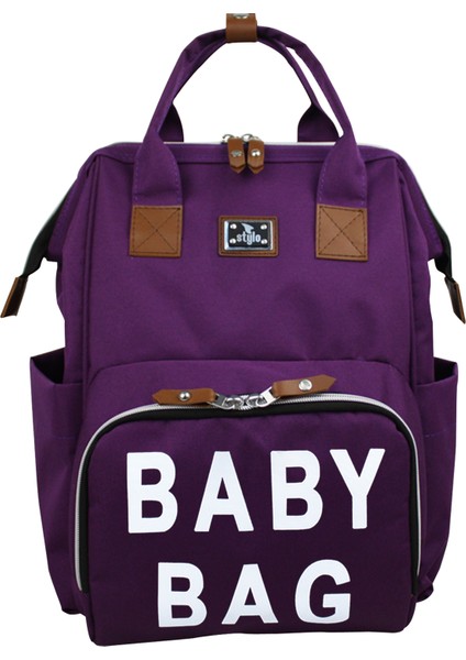 Roma Baby Bag Anne Bebek Bakım Sırt Çantası -Mor modelleri