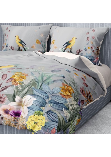 Premium Luxury Çift Kişilik Nevresim Takımı 3D Pamuk Saten Flowers Forest modelleri