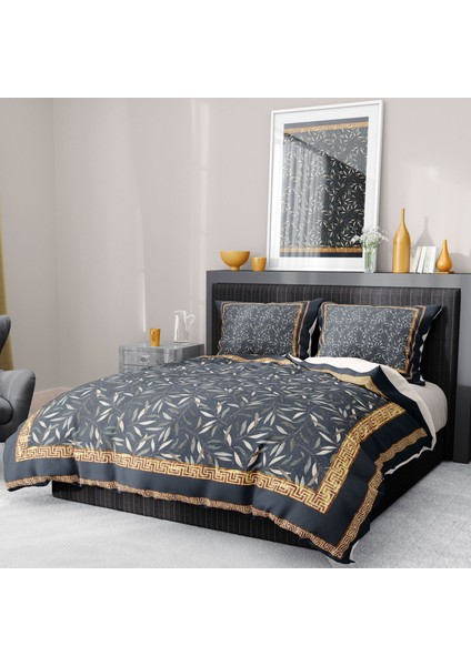 Premium Luxury Çift Kişilik Nevresim Takımı 3D Pamuk Saten Dark Leaf fiyatları