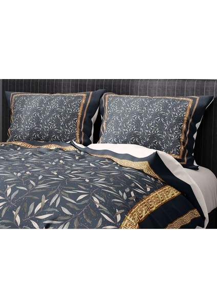 Premium Luxury Çift Kişilik Nevresim Takımı 3D Pamuk Saten Dark Leaf indirimleri