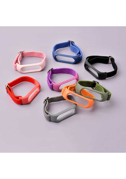 Xiaomi Mi Band 6 / Mi Band 5 / Mi Band 4 / Mi Band 3 Akıllı Bileklik Hasır Örgü Suya Dayanıklı Kordon Kayış KRD-49 - Papaya modelleri