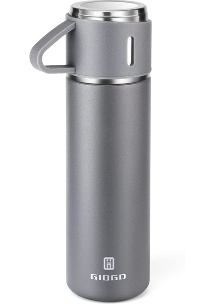 Paslanmaz Çelik Termos 500ML/16.9OZ Kahve Için Fincanlı Vakum Yalıtımlı (Yurt Dışından)