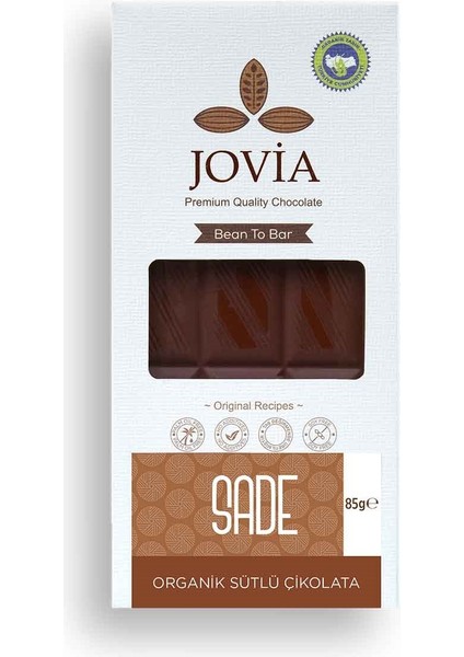 Organik Sütlü Çikolata-Sade 85 gr