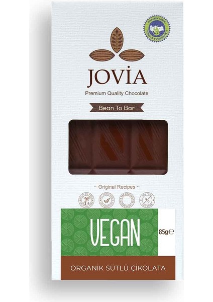 Organik Vegan Sütlü Çikolata-Sade 85 gr