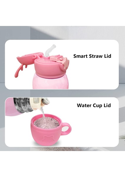 Çocuklar Termos Su Şişesi, Paslanmaz Çelik Çift Duvar Vakum Yalıtımlı Geniş Ağızlı Bardak, Şişe Kılıfı ve Pipet, Çocuk Seyahat Su Bardağı, Süt 17OZ (Yurt Dışından)