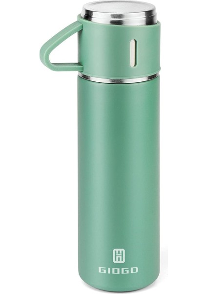 Paslanmaz Çelik Termo 500ML/16.9OZ Kahve Için Fincanlı Vakum Yalıtımlı Şişesi (Yurt Dışından)