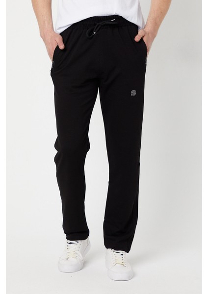 Erkek Eşofman Altı Büyük Beden Battal Bel Kısmı Lastikli Arka Cepli Fermuarlı Kompak Penye