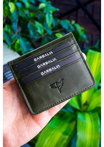 Regina Vintage Deri Erkek Kartlık Cüzdan Yeşil