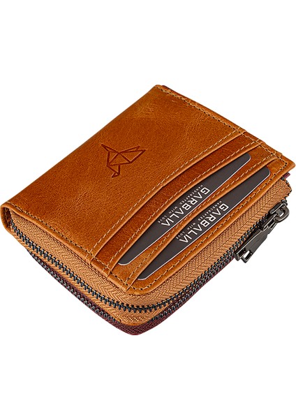 Figo Hakiki Deri Unisex Crazy Taba Kartlık Cüzdan