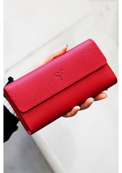 Paris Deri Saraç Dikişli Telefon Bölmeli Kadın Cüzdanı