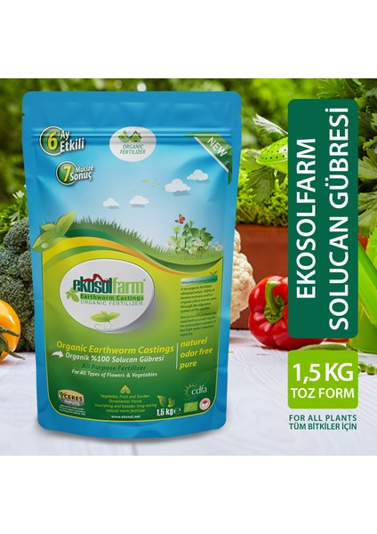 %100 Organik Solucan Gübresi® 1,5 Kg / Doypack Ambalaj