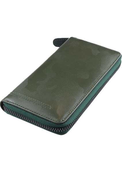 Mandela Hakiki Deri Kartlık Cüzdan Kamuflaj Yeşil modelleri