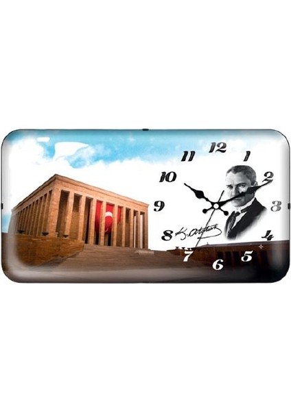 1988 Atatürk Anıtkabir Baskılı Bombe Camlı Duvar Saati