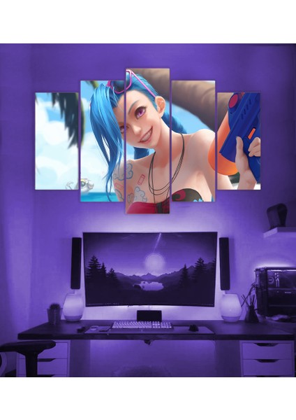 5 Li Mdf League Of Legend Jinx Tablo 60 x 90 cm