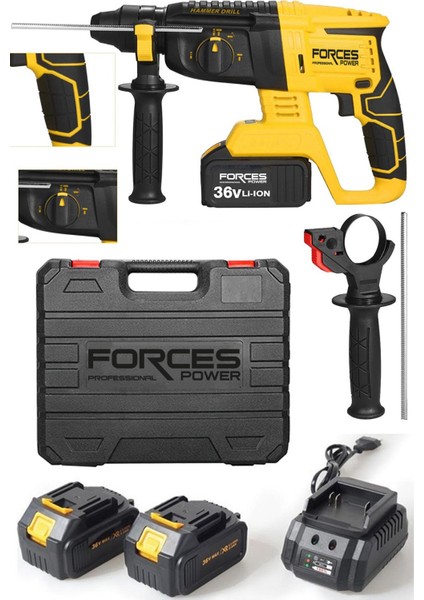 Forces Power Germany Cordless 88 W 10 Ah 4.2 Joule Çi̇ft Akülü Sjs Metal Şanziman Kirici Deli̇ci̇ Hi̇lti̇ Seti̇