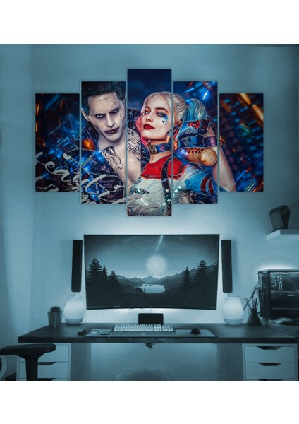 Joker Temalı 5 Parçalı Duvar Tablosu