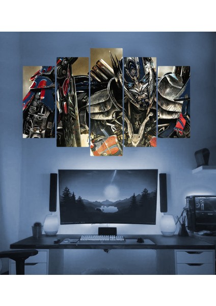 Transformers Temalı 5 Parçalı Duvar Tablosu