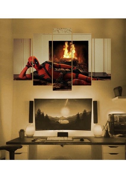 Deadpool Temalı 5 Parçalı Duvar Tablosu