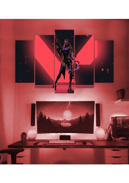 Vlrnt Reyna Temalı 5 Parçalı Duvar Tablosu