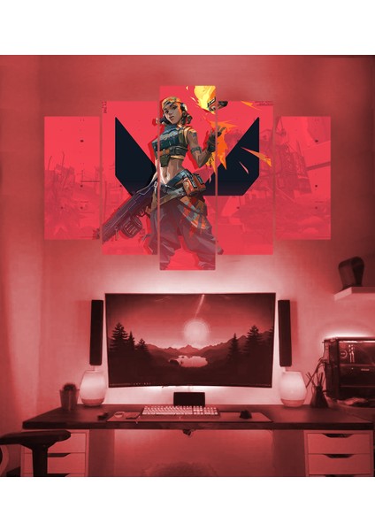 Vlrnt Raze Temalı 5 Parçalı Duvar Tablosu