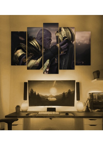 Thanos Temalı 5 Parçalı Duvar Tablosu