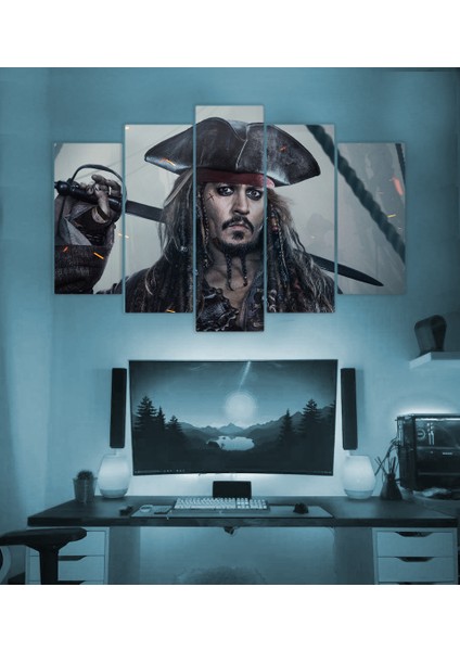 Jack Sparrow 5parçalı Duvar Tablosu