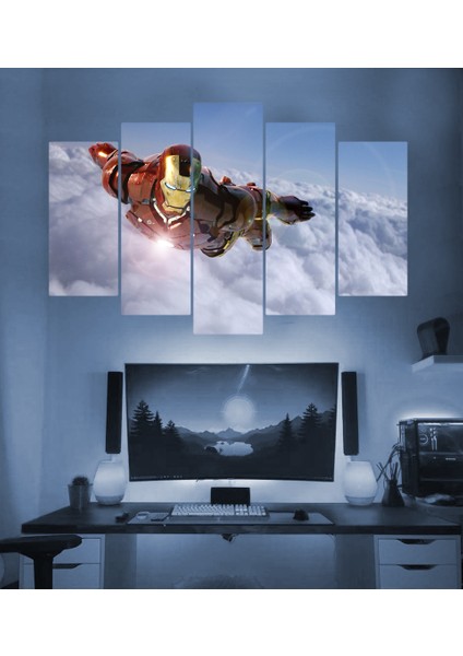 Ironman Temalı 5 Parçalı Duvar Tablosu