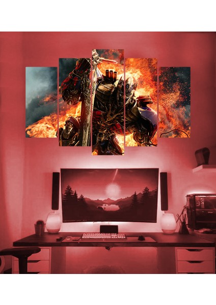 Transformers Temalı 5 Parçalı Duvar Tablosu