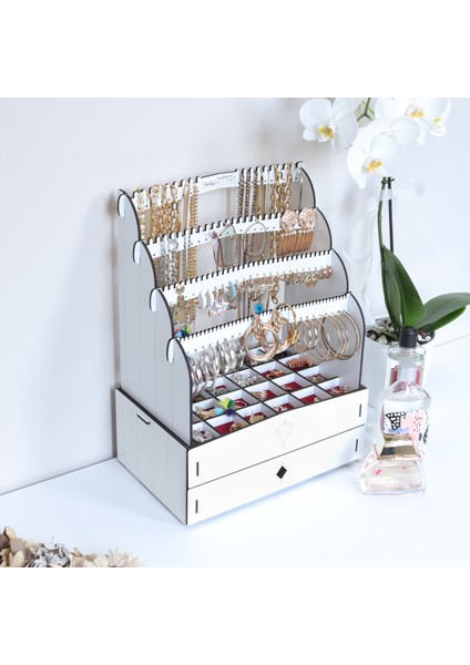 Diamond Large Organizer Kozmetik Makyaj Kolye Küpe Yüzük Takı Kutusu Düzenleyici fiyatları