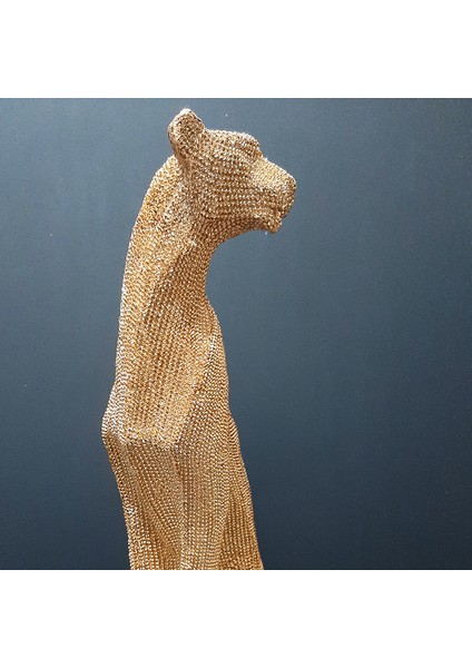 Oturan Leopar Puma Jaguar Gold Simli Büyük Boy Biblo fiyatları