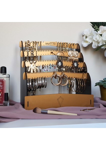 Design Otto Diamond Small Organizer Kozmetik Makyaj Kolye Küpe Yüzük Takı Kutusu Düzenleyici