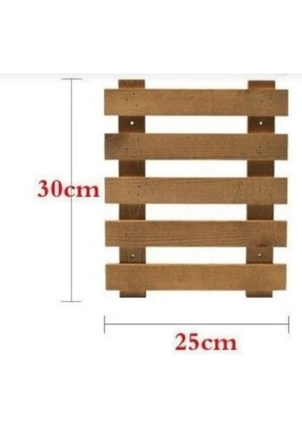 Ahşap Duvara Monte Çiçeklik Saksılık Yükseklik 30 cm Genişlik 25 cm