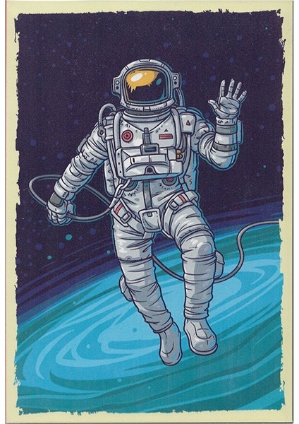 Astronot Modelli Ahşap Tablo