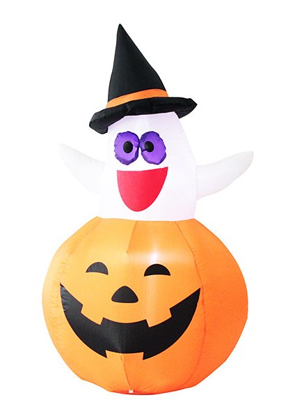 Cadılar Bayramı Halloween Şişme Şapkalı Cadı Dekor (120 Cm)