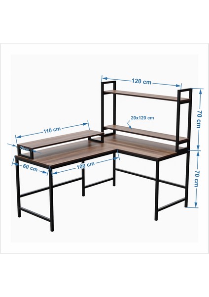 Raflı L Ofis ve Çalışma Masası 610-C