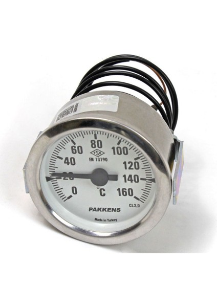 Çap 60 0/+160 °c Arkadan Bağlantılı Pano Tip Gazlı Termometre 1mt Pvc Kaplı Kapiler Boyu