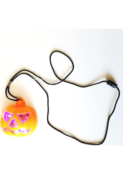 Cadılar Bayramı Halloween Balkabağı Plastik Işıklı Kolye