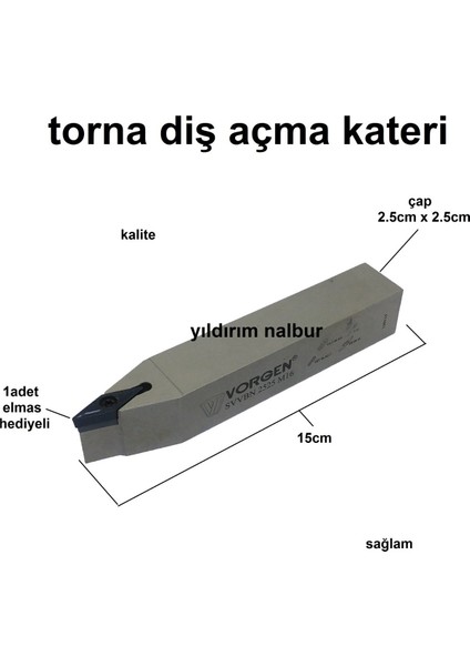 Torna Diş Açma Kateri Konik Kater Elmaslı Kater