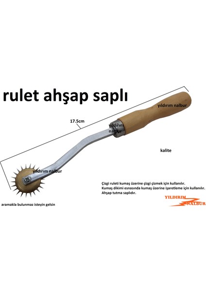 Yıldırım Nalbur Rulet Işaretleme Aparatı Çizgi Yapma Ruleti Deri Çizme Aparatı Kağıt