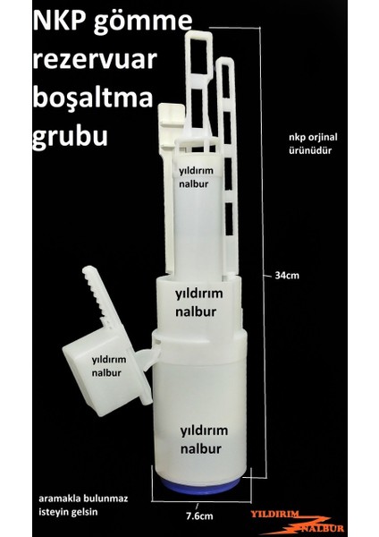 Nkp Gömme Rezervuar Boşaltma Geniş Model Iç Takım Orta Göbek Nkp Sağlam