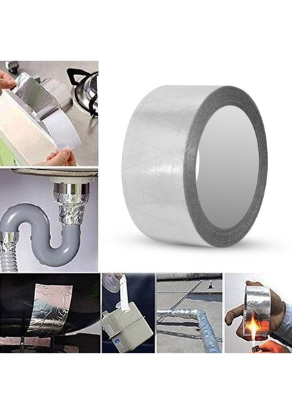 Alüminyum Folyo Bant Takviyeli Yanmaz Soba Bandı 48 mm (15 Metre)