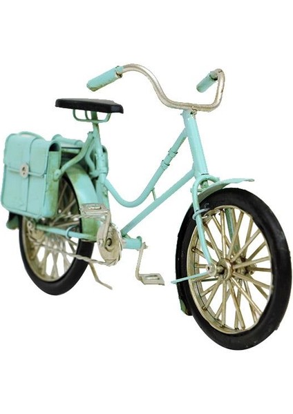 Dekoratif Metal Bisiklet Çantalı Vintage Biblo