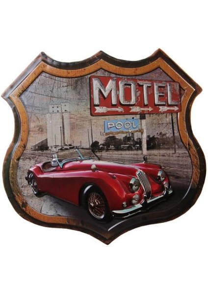 Dekoratif 3D Motel &kırmızı Chevrolet Temalı Duvar Panosu